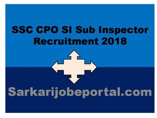 SSC CPO SI 2018 Option Form